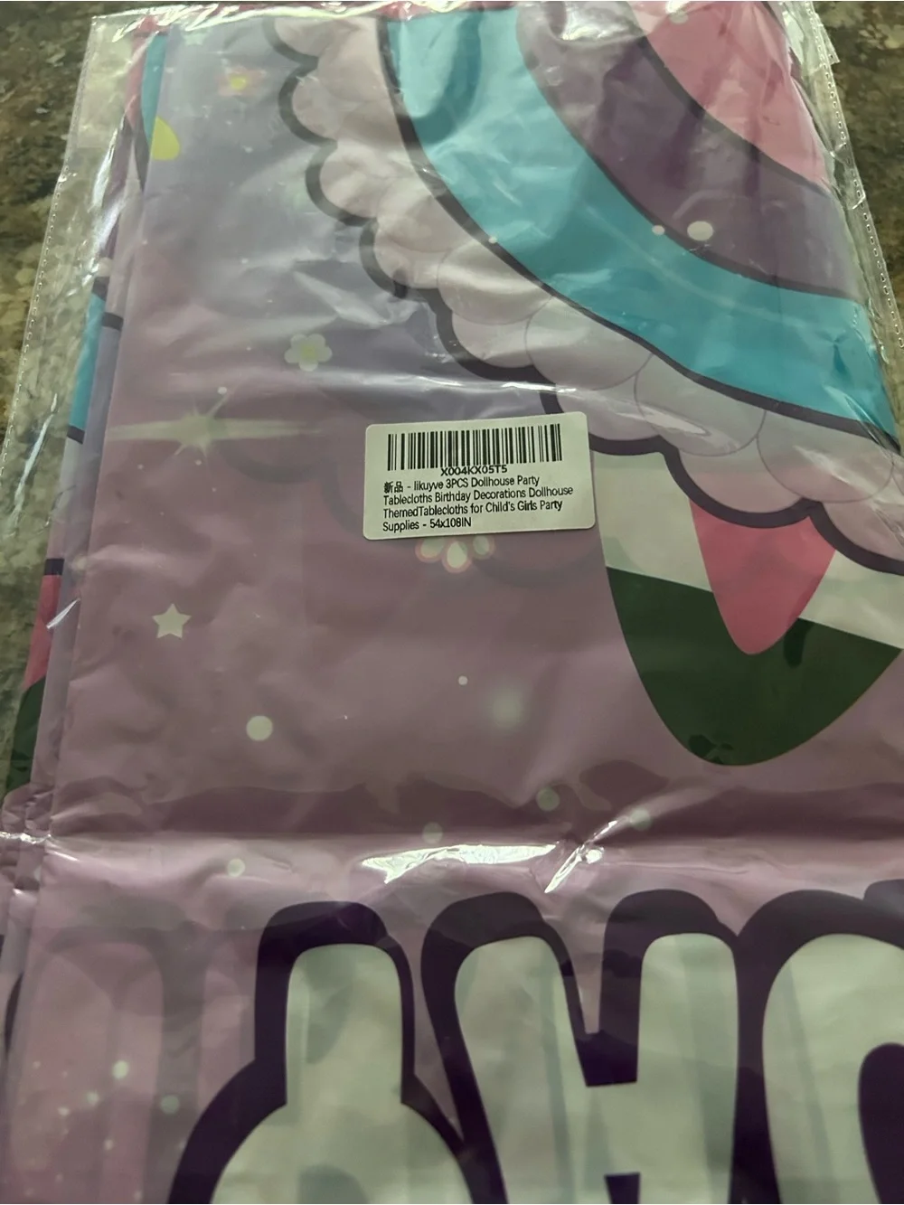 Happy Birthday Pink Rainbow Unicorn Tablecloth